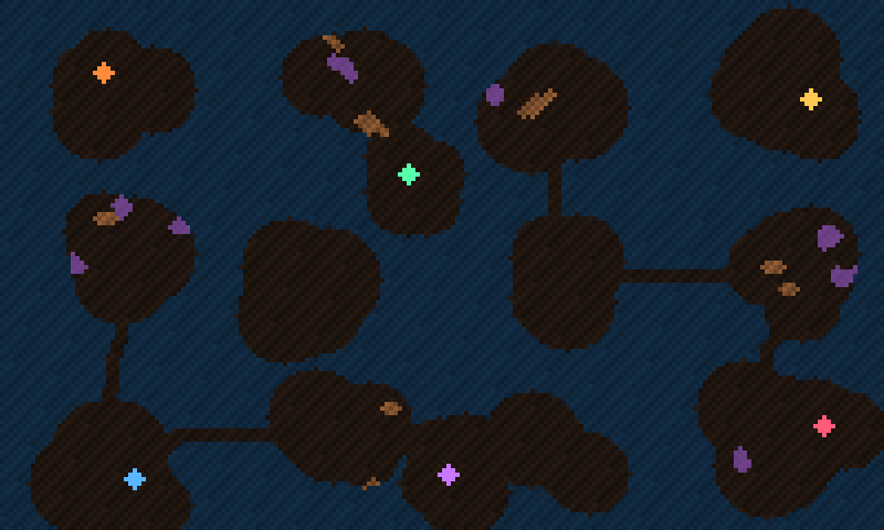 Archipelago map: islands in dark water