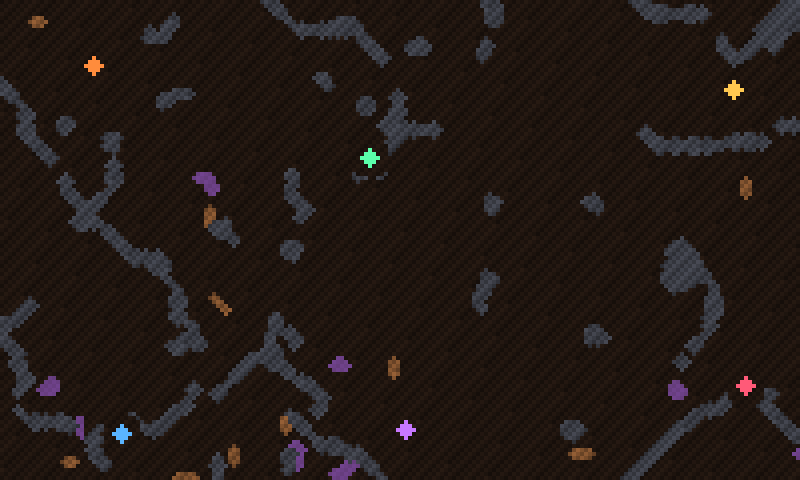 Caverns map: winding rock ridges